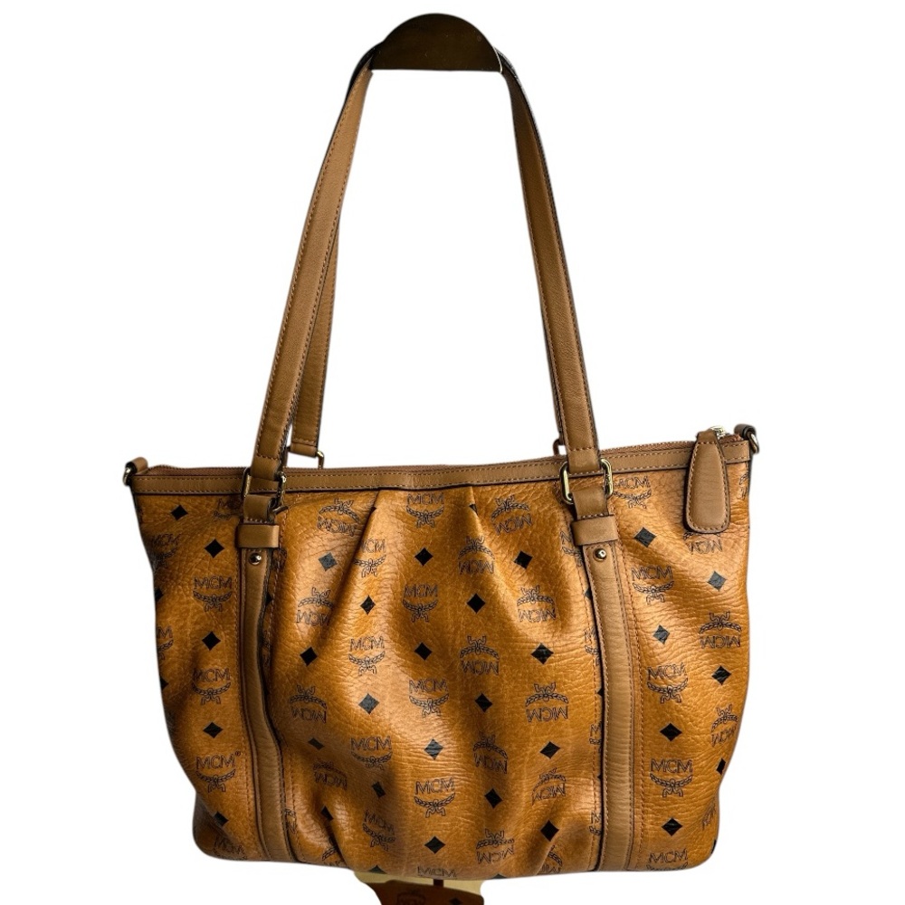 MCM Visetos Cognac Shoulder Bag - Picture 6 of 12